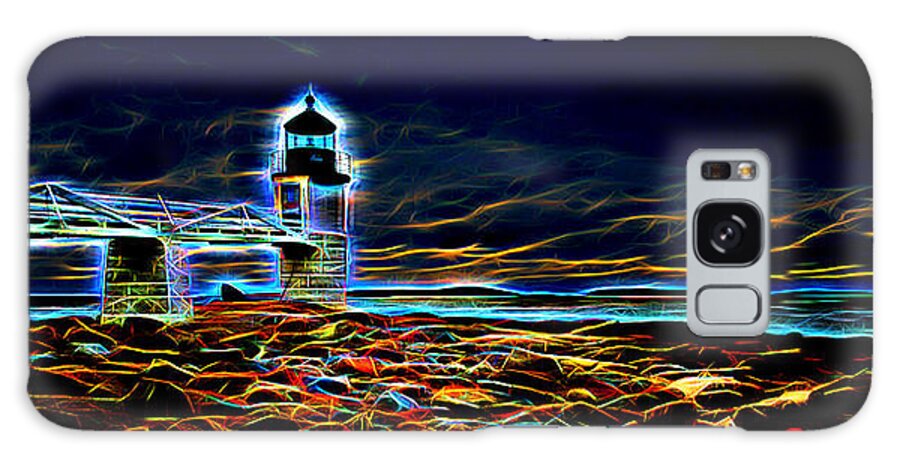 Vacationland Galaxy Case featuring the photograph Marshall Point Lighthouse Neon by David Smith