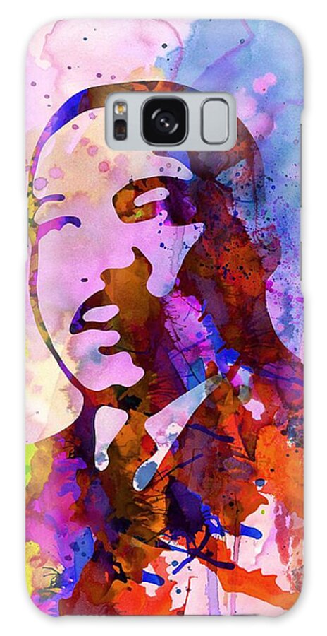 Martin Luther King Jr Galaxy Case featuring the painting Martin Luther King Jr Watercolor by Naxart Studio
