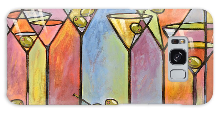 Martini Print Galaxy Case featuring the painting Martini Bar ... Abstract alcohol art by Amy Giacomelli
