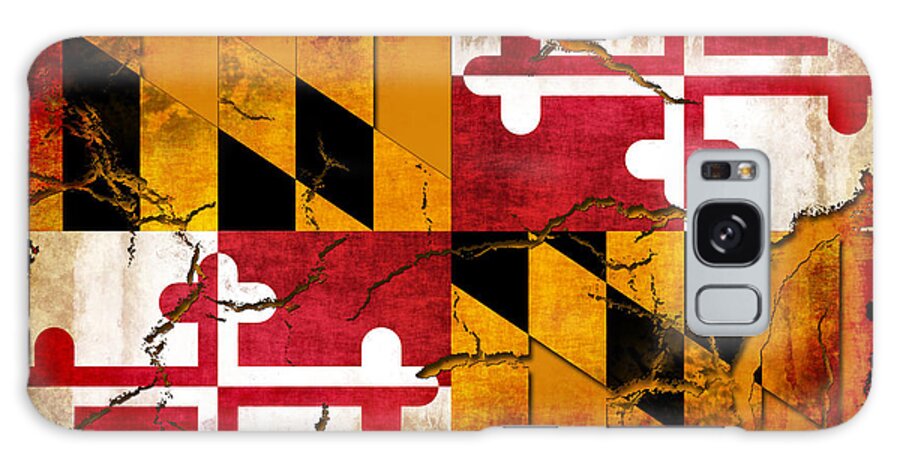 Maryland Galaxy Case featuring the digital art Maryland Grunge Style Flag by David G Paul