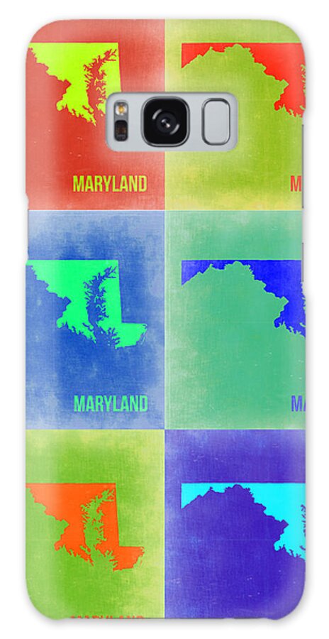 Maryland Map Galaxy Case featuring the painting Maryland Pop Art Map 2 by Naxart Studio