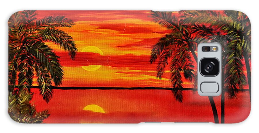 Maui Galaxy Case featuring the painting Maui Sunset by Teresa Wegrzyn
