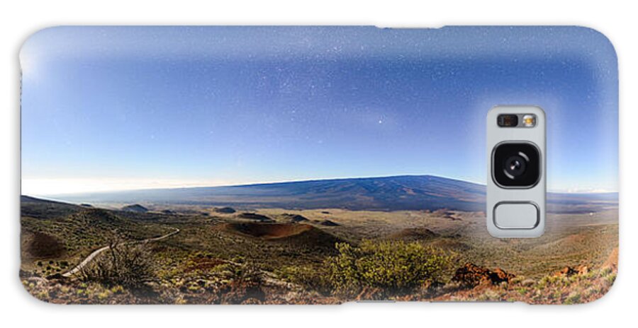 Mauna Kea Galaxy Case featuring the photograph Mauna Loa Moonlight Panorama by Jason Chu