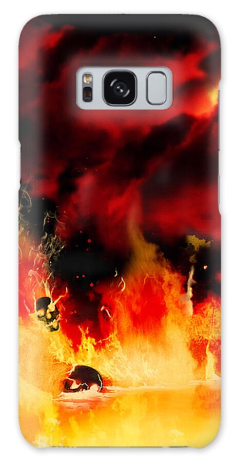 Dark Galaxy S8 Case featuring the painting Meanwhile in Tartarus by Sophia Gaki Artworks