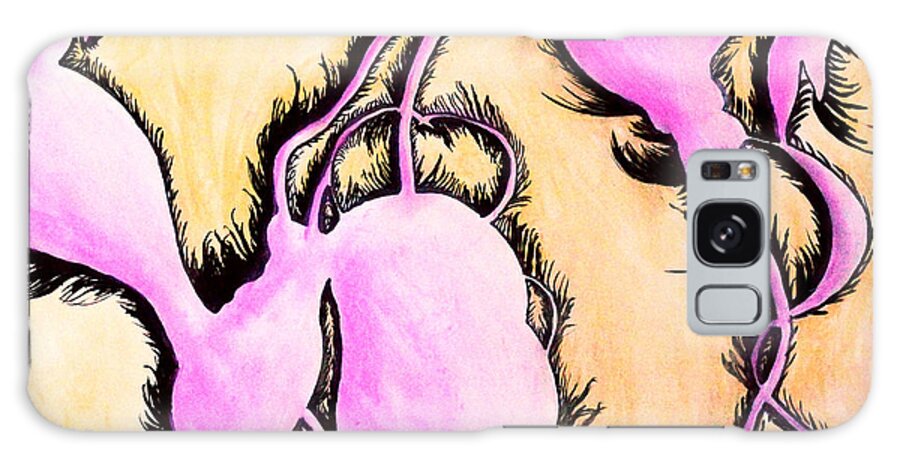 #parichumroo #fineart #immortal #native #art #pastel#ink #bee #abstract #pink #hotpink #yellow #black #angelahume#americanartist#nativeamericanartist #internationalartist#worldrenowedartist Galaxy Case featuring the painting Medicine Man by Ayasha Loya