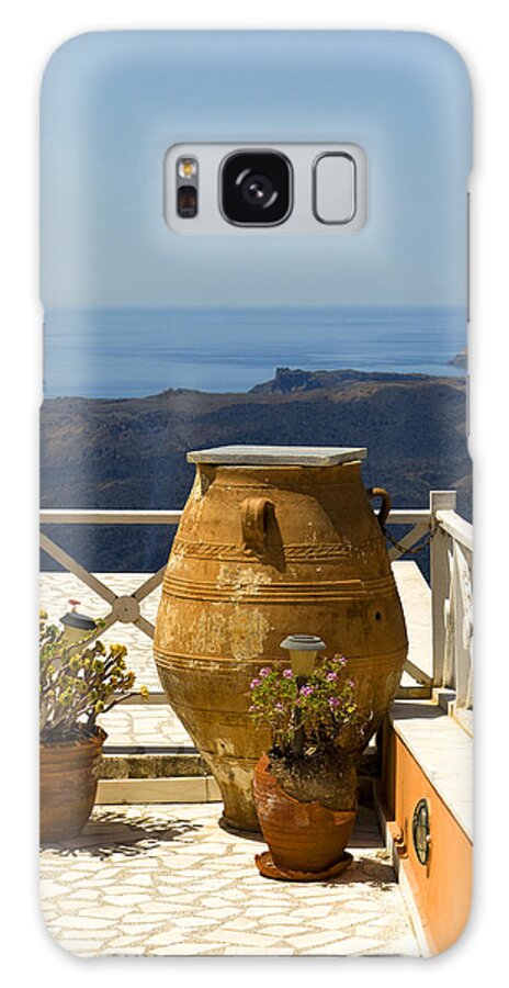 Santorini Galaxy Case featuring the photograph Mediterranean Meditation by Brenda Kean