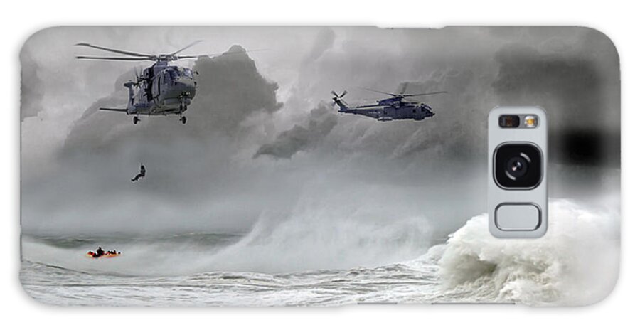 Royal Navy Merlin Galaxy Case featuring the digital art Merlin Rescue by Airpower Art
