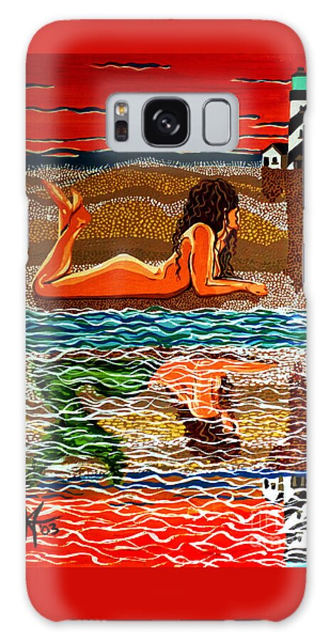 Nude Galaxy Case featuring the painting Mermaid Day Dreaming by Jackie Carpenter