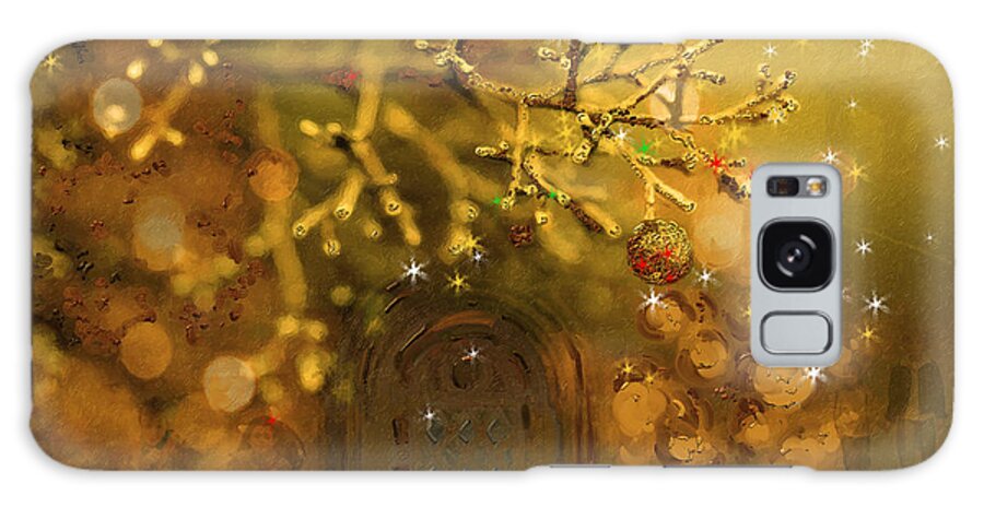 Merry Christmas Galaxy Case featuring the painting Merry Christmas #1 by Angela Stanton