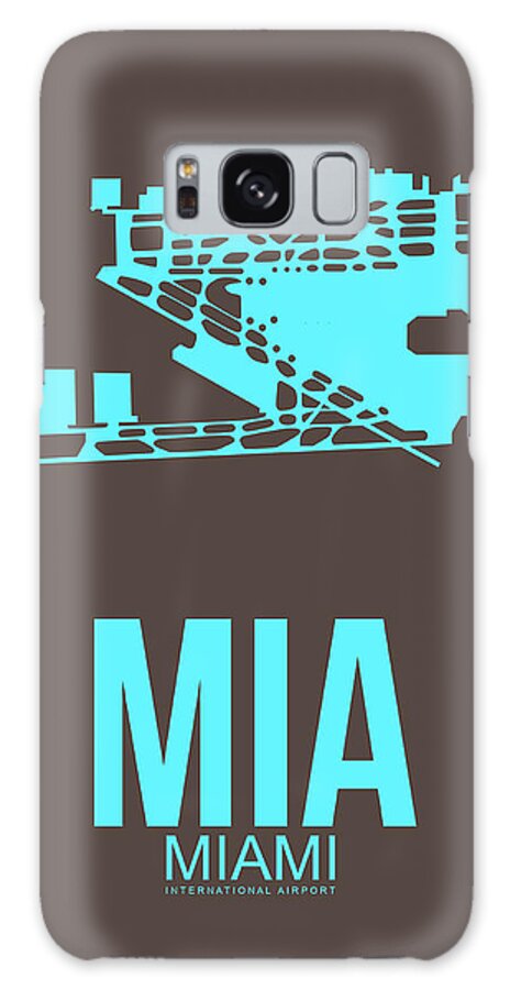  Galaxy Case featuring the digital art MIA Miami Airport Poster 2 by Naxart Studio