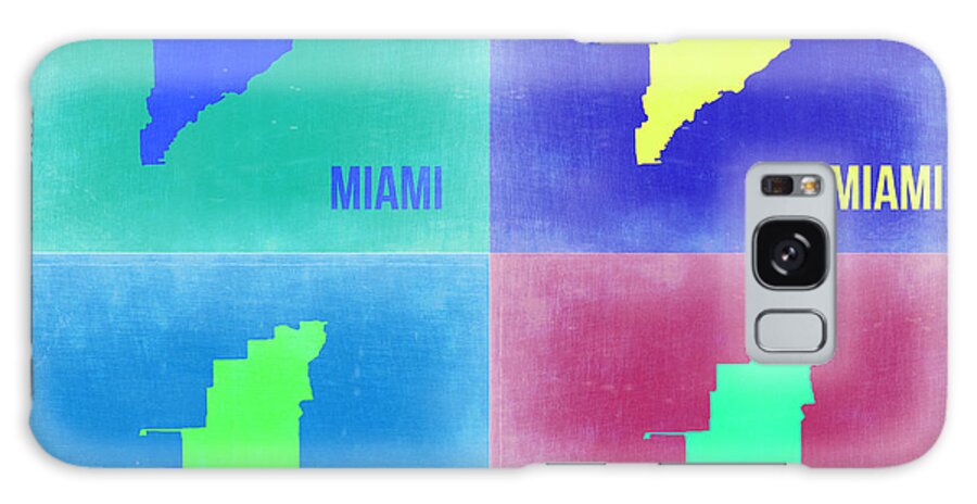 Miami Map Galaxy Case featuring the painting Miami Pop Art Map 2 by Naxart Studio