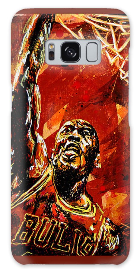 Michael Jordan Galaxy Case featuring the painting Michael Jordan by Maria Arango