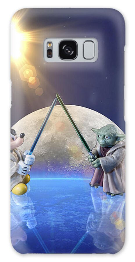 Mickey Mouse Galaxy Case featuring the photograph Mickey vs Yoda by Bill and Linda Tiepelman