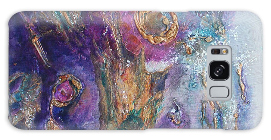 Mixed Media Galaxy Case featuring the painting Midnight in the Enchanted Forest by Christiane Kingsley