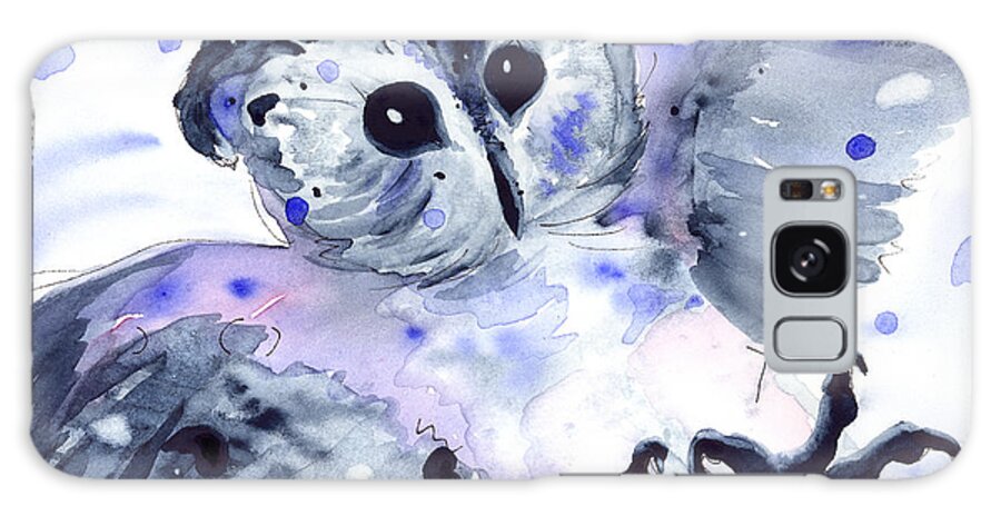 Owl Galaxy Case featuring the painting Midnight Owl by Dawn Derman