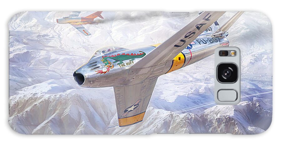 Aviation Art Galaxy Case featuring the painting MiG Alley by Mark Karvon