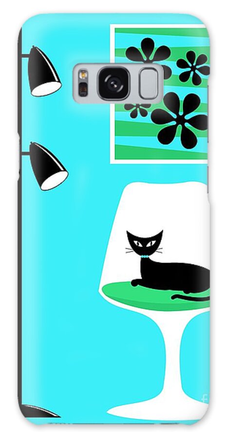 Mid Century Modern Galaxy Case featuring the digital art Mini Groovy Flowers 2 by Donna Mibus