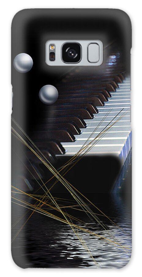 Digital Art Galaxy Case featuring the digital art Minimalism piano by Angel Jesus De la Fuente