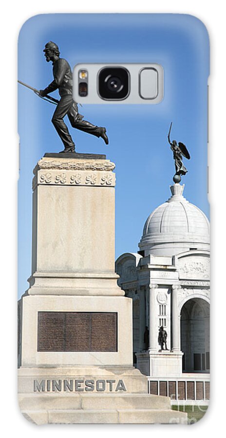 Battle Galaxy Case featuring the photograph Minnesota and Pennsylvania Monuments at Gettysburg by William Kuta