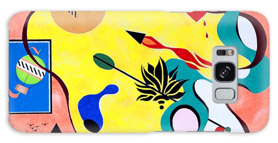 Bright Colors Galaxy Case featuring the painting Miro Miro on the Wall by Thomas Gronowski