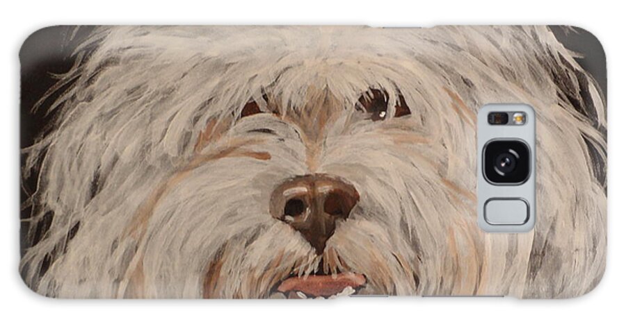 Lhasa Apso Portrait Galaxy Case featuring the painting Misltetoe 2 by Carol Russell