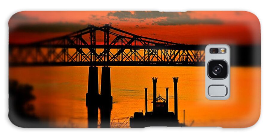 Natchez Galaxy Case featuring the photograph Mississippi River Natchez Sunset by Jim Albritton