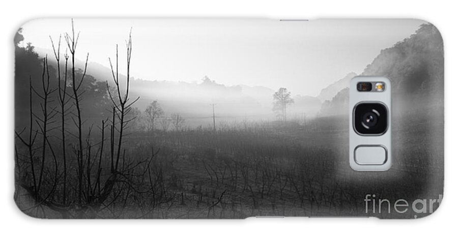 B&w Galaxy Case featuring the photograph Mist in the valley by Setsiri Silapasuwanchai
