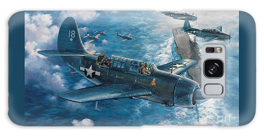 Aviation Art Galaxy Case featuring the painting Mitscher's Hunt For The Rising Sun by Randy Green