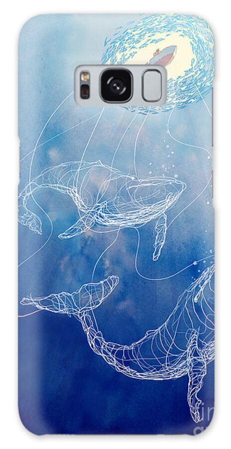Whales Galaxy Case featuring the painting Moby Dick by Sassan Filsoof
