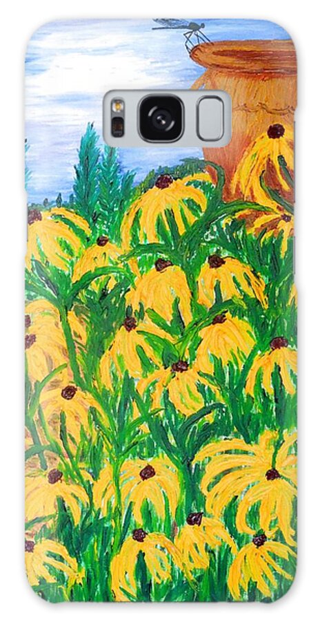 Flower Galaxy Case featuring the painting Moms Garden by Randolph Gatling