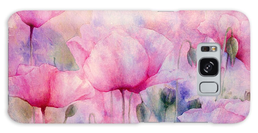 Poppy Galaxy Case featuring the painting Monet's Poppies Vintage Cool by Georgiana Romanovna