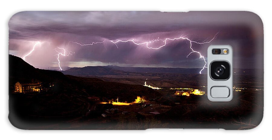 Monsoon Galaxy Case featuring the photograph Monsoon Lightning Jerome by Ron Chilston