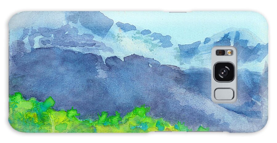 C Sitton Paintings Galaxy Case featuring the painting Montana Mountain Mist by C Sitton