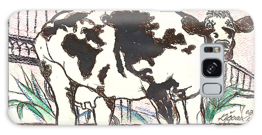Landscape Galaxy Case featuring the drawing Moo Jersey by Kippax Williams