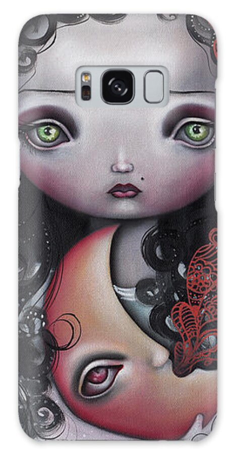Fantasy Galaxy Case featuring the painting Moon Keeper by Abril Andrade