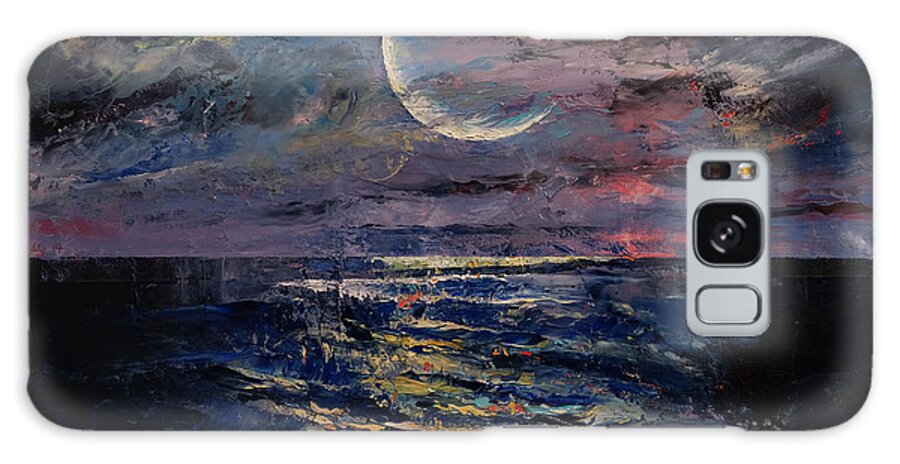 Art Galaxy Case featuring the painting Moon by Michael Creese