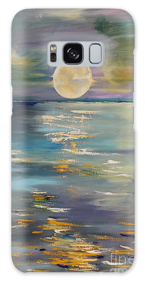 Reflection Galaxy Case featuring the painting MOON over YOUR town/REFLEXION by PainterArtist FIN