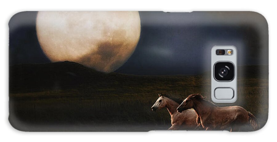 Equine Galaxy Case featuring the photograph Moonlight Run by Ron McGinnis