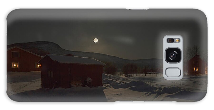 Moon Galaxy Case featuring the photograph Moonlit Arctic Village by Pekka Sammallahti