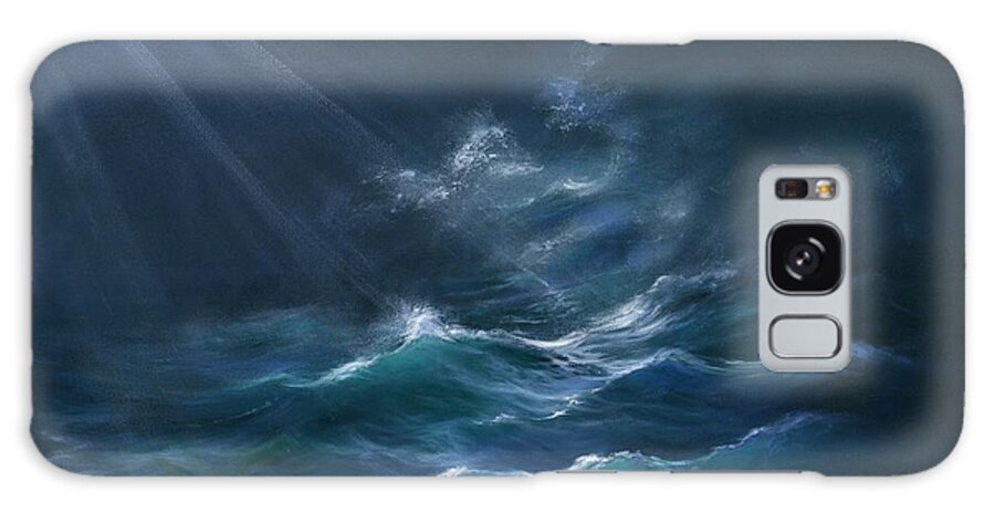 Original Seascape Galaxy Case featuring the painting Moonlit by Sharon Furze