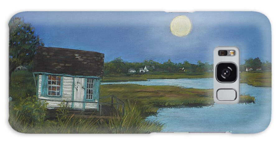 Crab Shack Galaxy Case featuring the painting Moonrise Orient Point by Susan Herbst