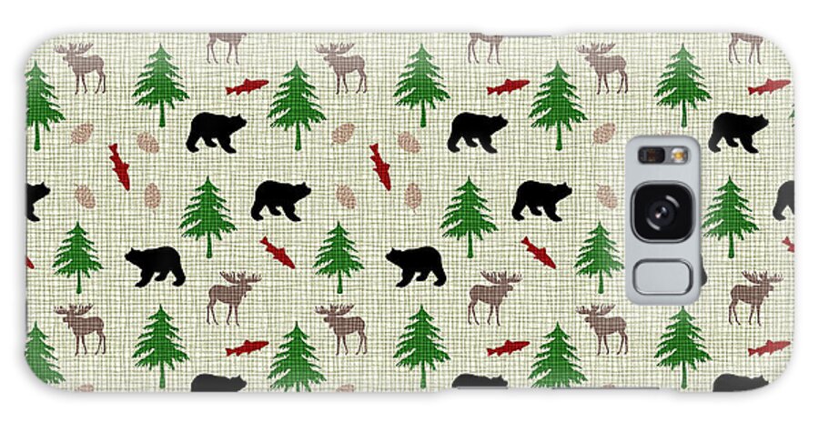 Moose Galaxy Case featuring the mixed media Moose and Bear Pattern by Christina Rollo