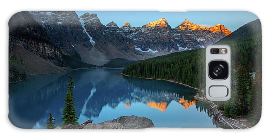 Tranquility Galaxy Case featuring the photograph Moraine Lake Morning by Piriya Photography