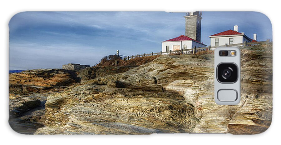 Joan Carroll Galaxy Case featuring the photograph Morning at Beavertail Lighthouse by Joan Carroll