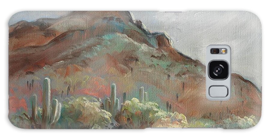Arizona Galaxy Case featuring the painting Morning at Usery Mountain Park by Peggy Wrobleski