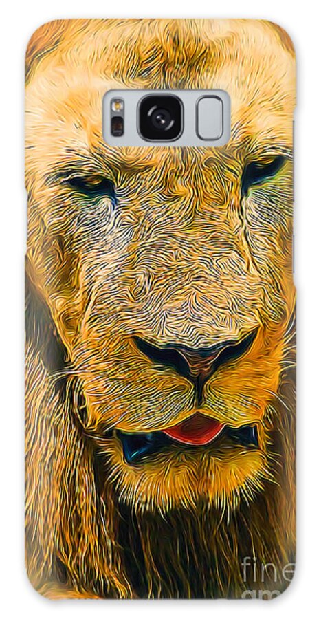 Poster Galaxy Case featuring the digital art Morning Lion by Ray Shiu