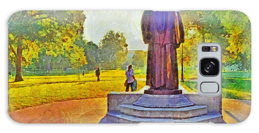 Ohio State University Galaxy S8 Case featuring the digital art The William Oxley Thompson Statue. The Ohio State University by Digital Photographic Arts