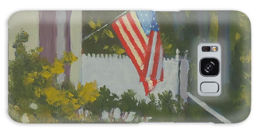 American Galaxy Case featuring the painting Morning Sun on Old Glory by Bill Tomsa