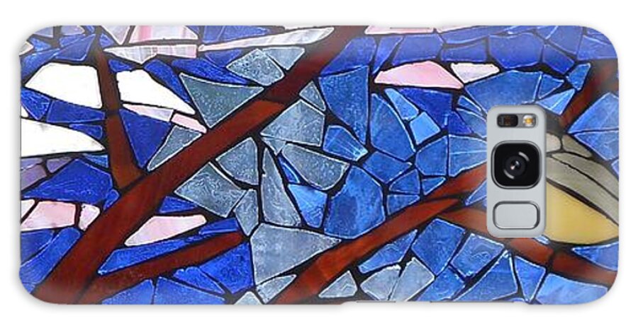 Bird Galaxy Case featuring the glass art Mosaic Stained Glass - Chickadee -dee-dee by Catherine Van Der Woerd