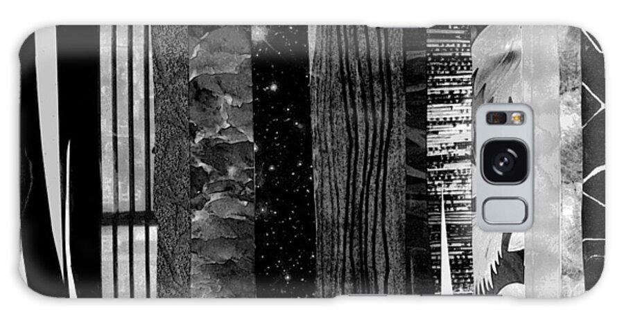 Collage Galaxy Case featuring the mixed media Mostly Vertical by Mary Bedy